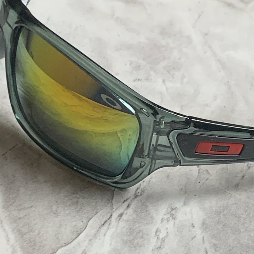 New Mens Grey Translucent Sunglasses Red Logo